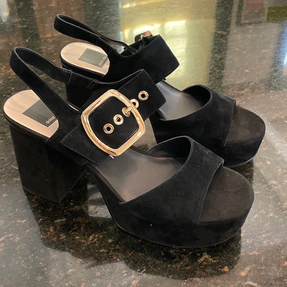 NIB Dolce Vita Baylin Suede Slingback Platform Sandals